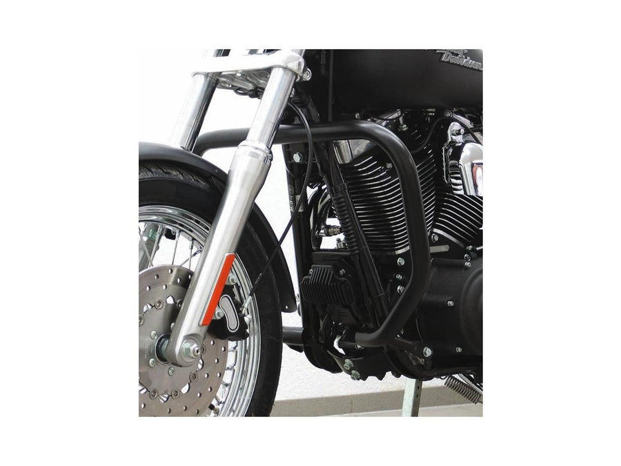 Harley Davidson Dyna [2006-2017]-Hoogwaybar aan de voorkant, Black Highway Bar