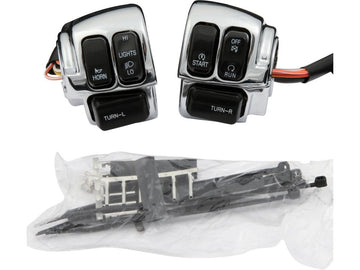 Harley Davidson Sportster [2006-2013] – Chrom-Lenkerschaltergehäuse-Kit mit Schaltern