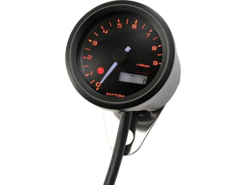 Harley Davidson - Velona Tachometer 48 mm, stainless steel black varnished speedometer - 0