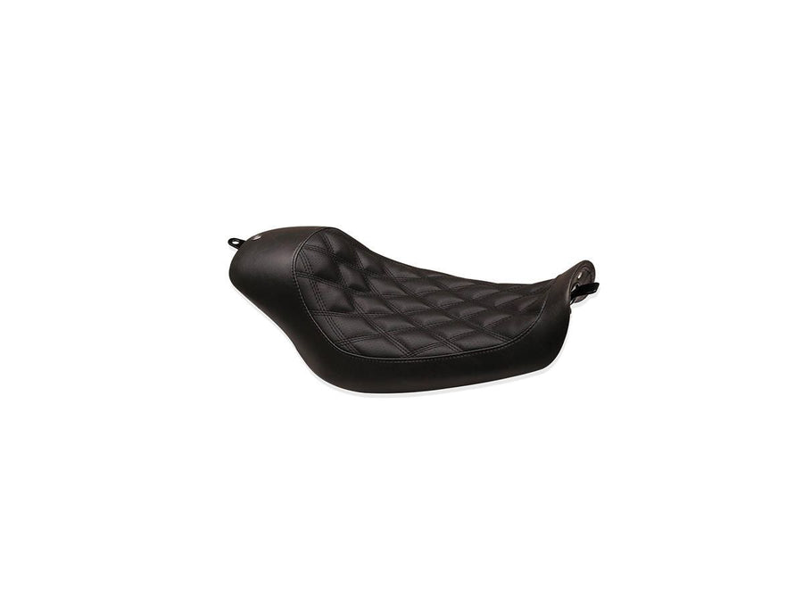 Harley Davidson Dyna [2006-2017]-Bob Job Boss Diamond Seat Black Vinyl