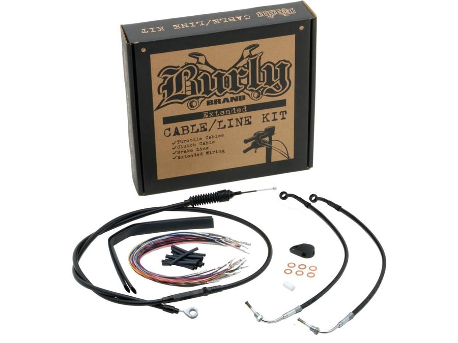 Harley Davidson Sportster [2014-2020]-Clubman Bar Cable Set Black Vinyl ABS ...