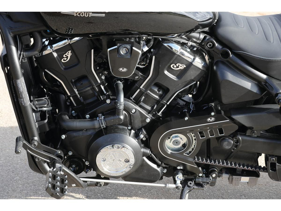 Harley Davidson Indian Scout [2025-2025] – Seitenverkleidungen V Schwarz Eloxiert