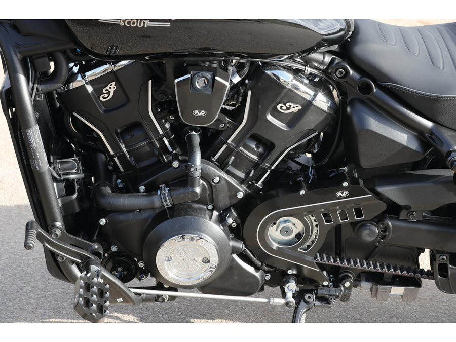 Harley Davidson Indian Scout [2025-2025] – Seitenverkleidungen V Schwarz Eloxiert