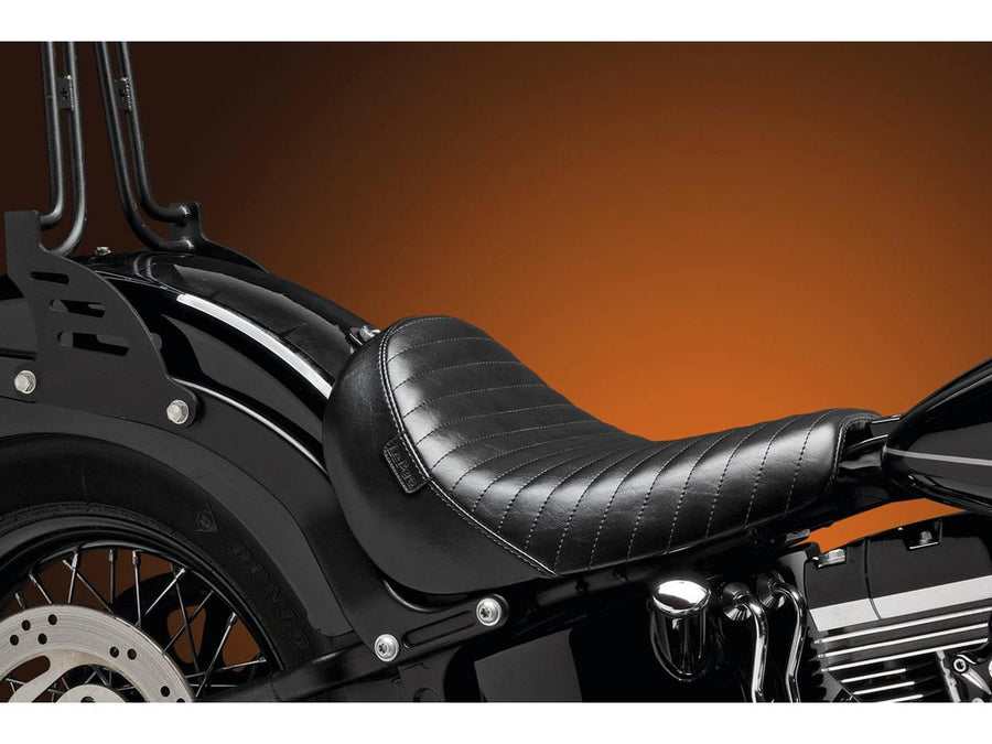 Harley Davidson FLS [2016-2017] -Bare Bone's solo-stoel gevouwen naad van zwart vinyl