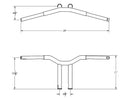 Harley Davidson Sportster [1982-2020] -10 "Dominator Raked Bar Lenker 4-Hole Black Black-3