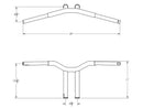 Harley Davidson Sportster [1982-2020] -10 "Dominator Raked Bar Lenker 4-Hole Black Black-8