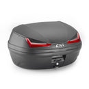 E455 Simply IV Monolock top case, with plate – 45 L., black, with red reflectors