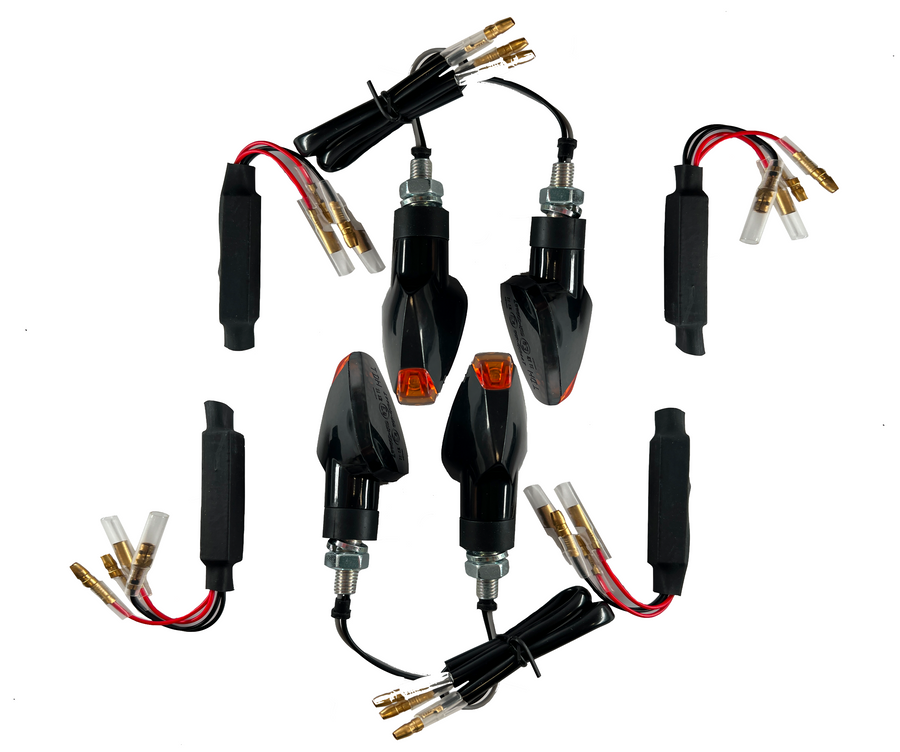 4 LED Blinker Schwarz Widerstände [E-Prüfzeichen] - Kawasaki Versys 650