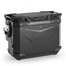 Aluminium zijkoffer Trekker Outback EVO 40, zwart - zijdelings verschoven, rechts, SMART SEC. SLOT