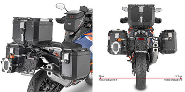 KTM Super Adventure R 1390 [GIVI] - Stahlrohr-Seitenkofferträger PL ONE-FIT für die Trekker Outback MONOKEY®