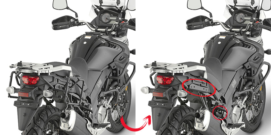 Suzuki DL 650 V-Strom [GIVI] - Afneembare zijkofferdrager voor MONOKEY®- of RETRO FIT-koffers, niet compatibel met