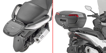 Zontes E 368 [GIVI] - Topcase Träger für MONOLOCK® Koffer benutzen Sie die im Koffer mitgelieferte MONOLOCK® Platte