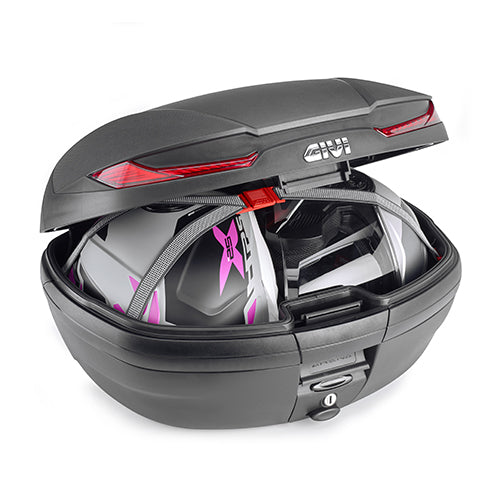 V45 Arena Monokey® Topcase schwarz – mit roten Reflektoren / Max. Zuladung 10 kg
