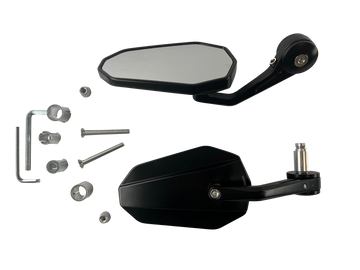 Handlebar end mirrors 2 pieces [E-mark] - Yamaha XT 125 250 350 500 600 660 - 0