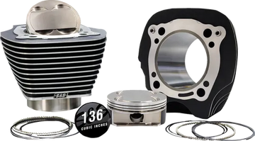 Harley-Davidson FLHTCUTG 1868 Tri Glide Ultra 114 [2025] - 132" Hochverdichtungs- / 136" Big Bore Kit – Oberfläche: Schwarz, Nicht hervorgehobene Kühlrippen – Merkmal: +8,5 cm³ Kuppelvolumen – Bild 2