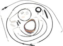 Harley Davidson Flhtcui [LA CHOPPERS] – Komplettes Schwarzes Vinyl-Geflochtenes Lenkerzug-/Bremsleitungs-Kit