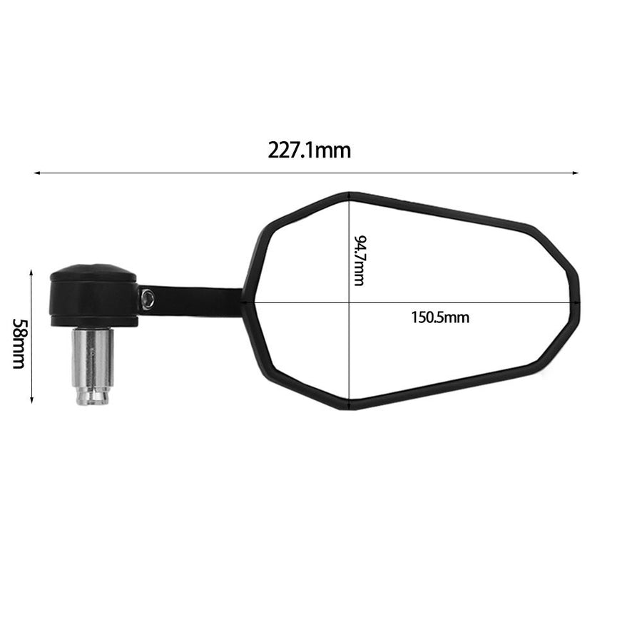 Handlebar end mirrors 2 pieces [E-mark] - KTM RC 125 390 690 790 890 1290 Duke front view