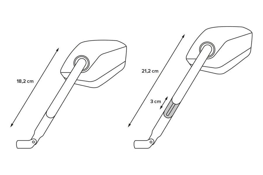 aprilia tuono 1000 [SW-MOTECH] – sports mirror set, long mirror arm