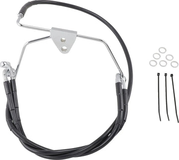 harley davidson flhtc [DRAG SPECIALTIES] - Verlengde remleidingset van zwart vinyl
