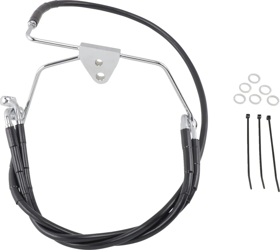 harley davidson flhtc [DRAG SPECIALTIES] - Verlengde remleidingset van zwart vinyl