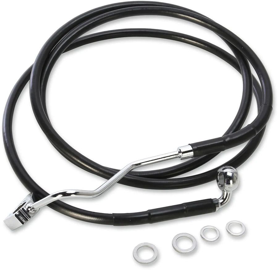 harley davidson fltr [DRAG SPECIALTIES] – Verlängertes schwarzes Vinyl-Bremsleitungs-Kit