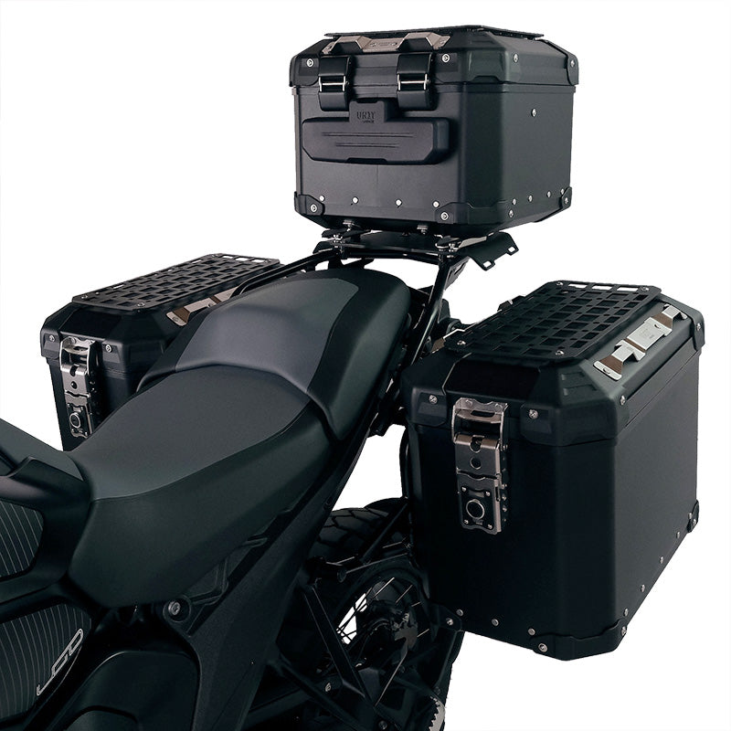 BMW F 900 GS [2023-] - Atlas 44L Universal-Aluminium-Topcase + Gepäckträger mit Soziusgriffen