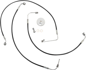 harley davidson fxdrs 114 [LA CHOPPERS] - Black Braided Brake Line Kit - 0
