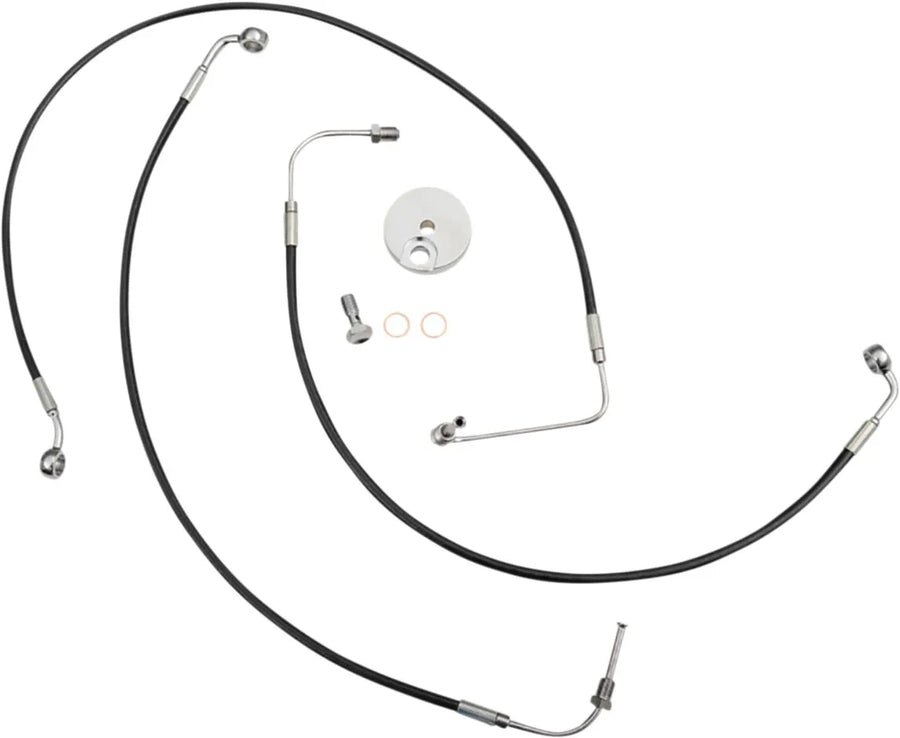 harley davidson fxdrs 114 [LA CHOPPERS] - Black Braided Brake Line Kit