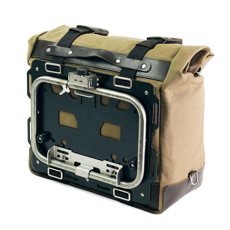 BMW R 850 GS / R 1100 GS / R 1150 GS Adventure [1994-2004] - Kultige Seitentasche in Canvas 40L - 50L + Aluminiumplatte