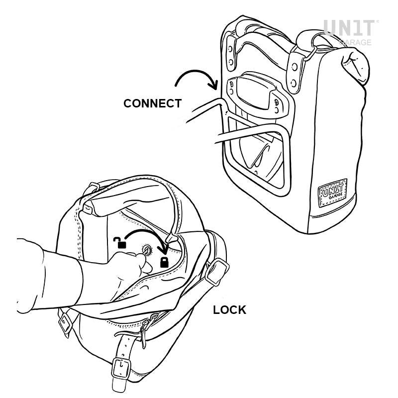BMW R 12 G/S [2025-2026] - Ledertasche Crust 10L-14L + BMW R12 G/S Rahmen links