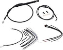 Harley Davidson FX [BURLY BRAND] – Komplettes schwarzes Vinyl-Lenkerzug/-Leitungsset für Ape Hanger