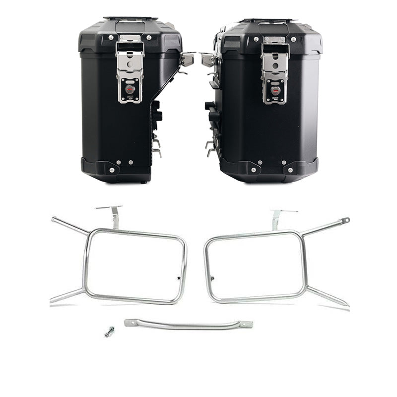 BMW R nineT 1200 Racer [2017-2020] - Atlas Aluminium-Taschenpaar 39L+32L + Atlas Aluminium Taschenrahmen