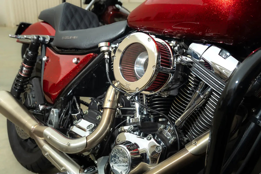 Harley-Davidson FXLRST 1923 Softail Low Rider ST 117 H.O. [2026] - BA Luftfilterkit – Oberfläche: Verchromt, Rot, Klar – Bild 2