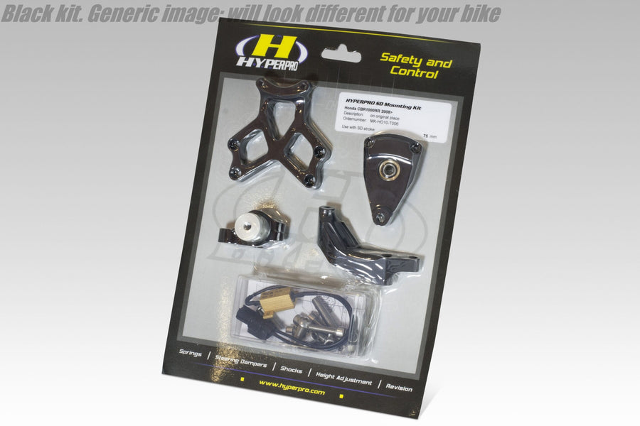 Harley Davidson FXBB STREET BOB [HYPERPRO] - Steering Damper Mounting Kit, Black (MK-HD12-S004-B)