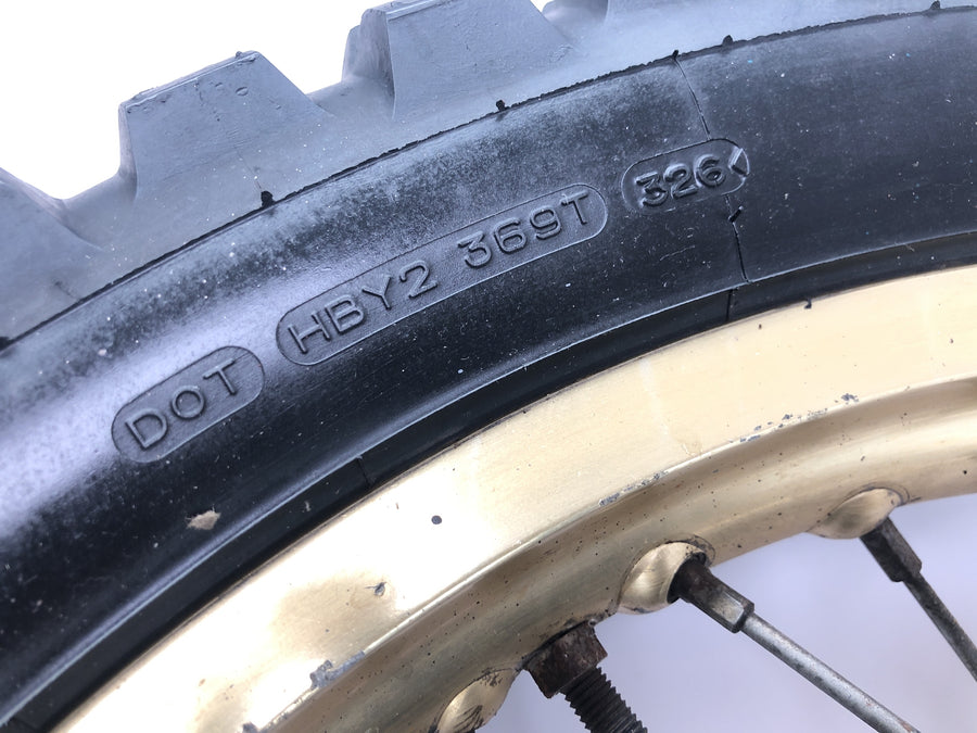 Yamaha XT 500 1U6 [1981] - Rear wheel rim gold spoke wheel 1.85 x 18" with drum brake
