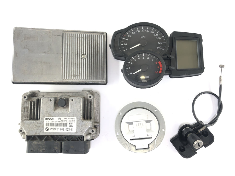 BMW R 1200 R [2007] - Case set with lock set speedometer CDI fork bridge above ABE for handlebar riser