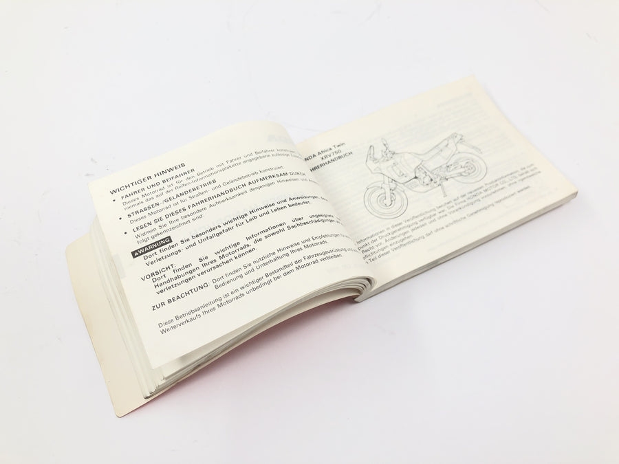 Honda XRV 750 Africa Twin RD04 [1990] - Bestuurdershandleiding Gebruikershandleiding
