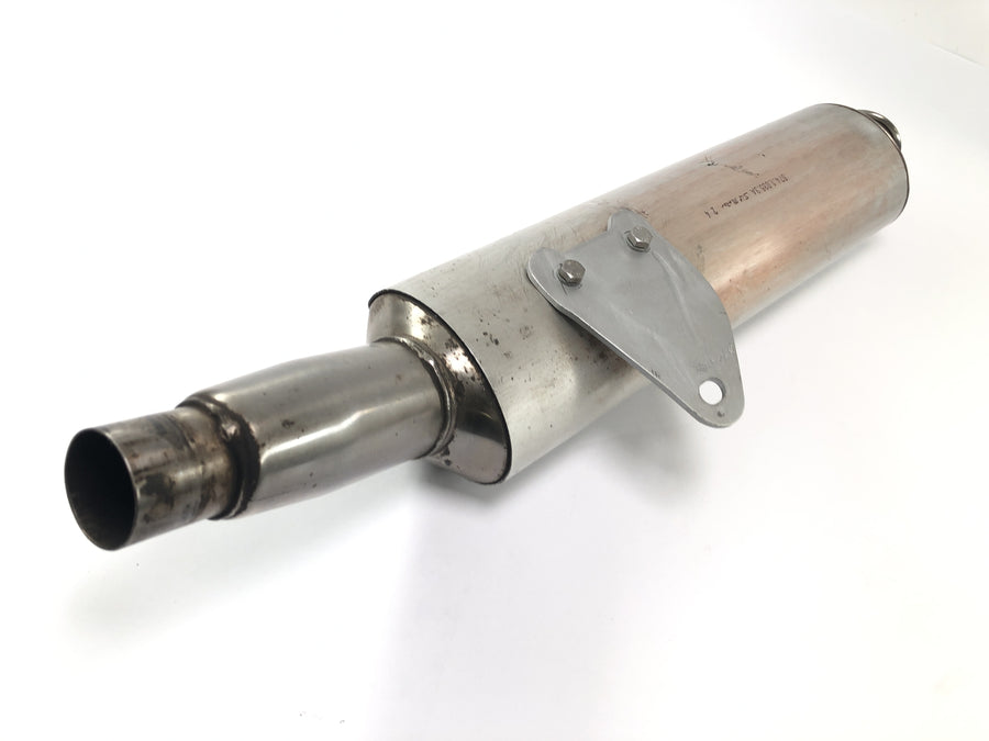 Ducati Monster M600 [1995] - Uitlaat End Silencer Silencer aan de linkerkant met tekenen van slijtage