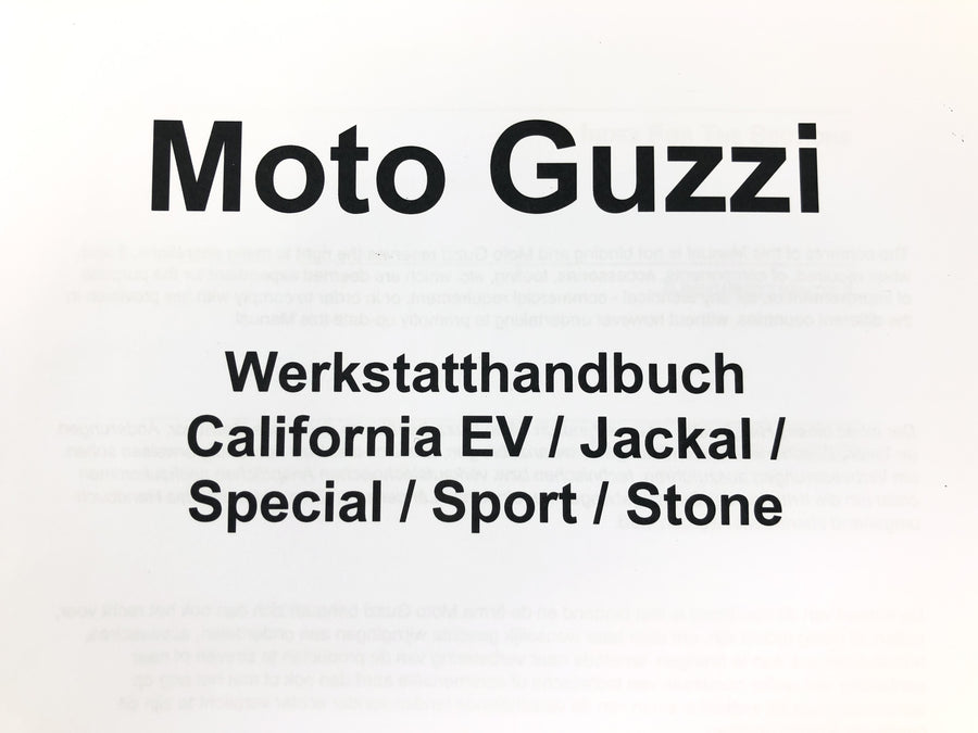 Moto Guzzi California 1100 EV KD [1998] - Werkstatthandbuch Servicehandbuch