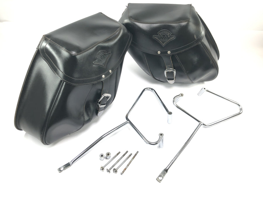Kawasaki VN 1500 Mean Streak VN50T [2005] -  Satteltaschen Leder Seitentaschen mit Haltebügel und Befestigungsmaterial