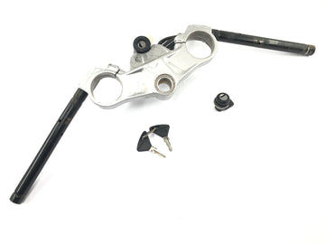 Aprilia RS 125 TW [2017] - top fork bridge with handlebar stub ignition lock and seat lock