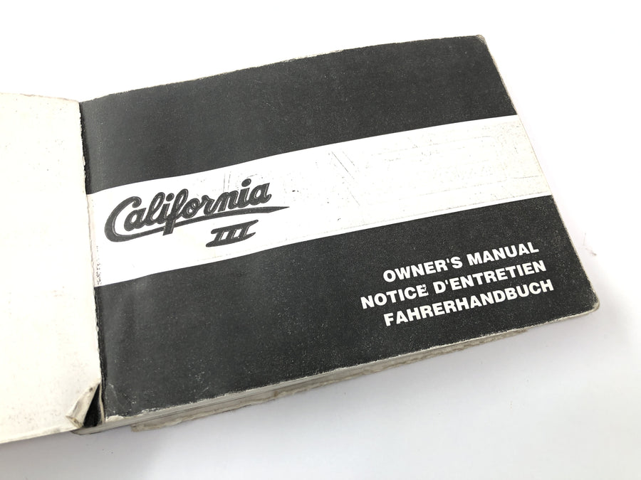 Moto Guzzi California III VY Integrale [1990] - User Manual Manual