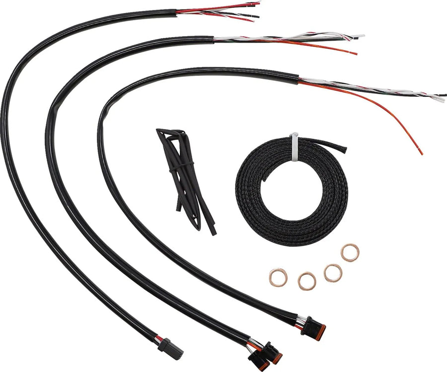 harley davidson flfb [LA CHOPPERS] – Komplettes Midnight Geflochtenes Lenkerzug-/Bremsleitungskit