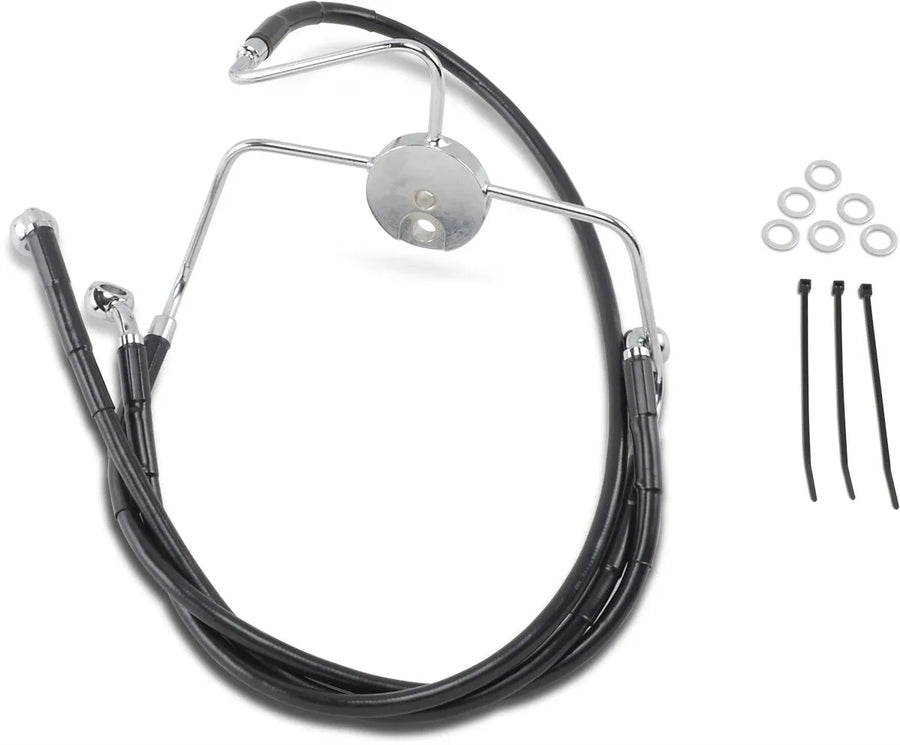 harley davidson flhri [DRAG SPECIALTIES] - Extended Black Vinyl Brake Line Kit