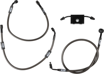 harley davidson fxdrs 114 [LA CHOPPERS] – Midnight Braided Brake Line Kit