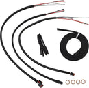 harley-davidson street bob [LA CHOPPERS] – Komplettes schwarzes Vinyl-geflochtenes Lenkerzug-/Bremsleitungs-Kit-2