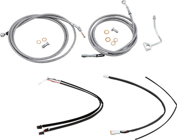 harley davidson flhrxs [BURLY BRAND] – Komplettes Edelstahl-Lenkerzug/Bremsleitungs-Kit