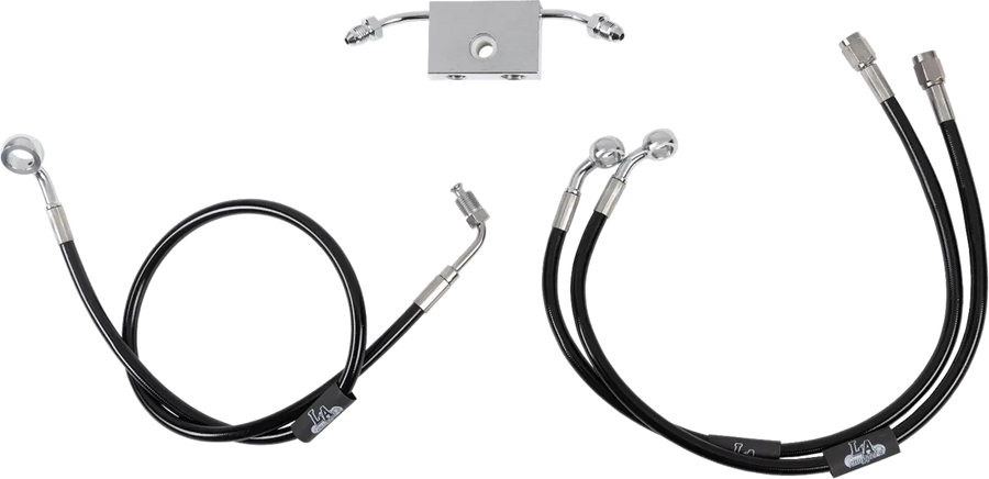 harley davidson fxdrs 114 [LA CHOPPERS] - Black Braided Brake Line Kit