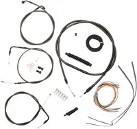Harley Davidson Fxst [LA CHOPPERS] – Komplettes Midnight geflochtenes Lenkerzug-/Bremsleitungs-Kit