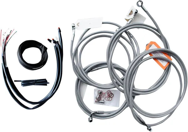 Harley Davidson Fltruse [LA CHOPPERS] – Komplettes Edelstahl-geflochtenes Lenkerzug-/Bremsleitungs-Kit